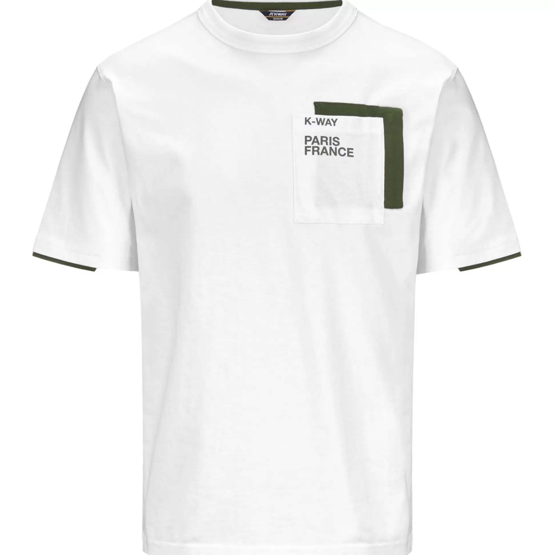 Best K-WAY Fantome Contrast Pockets White Green