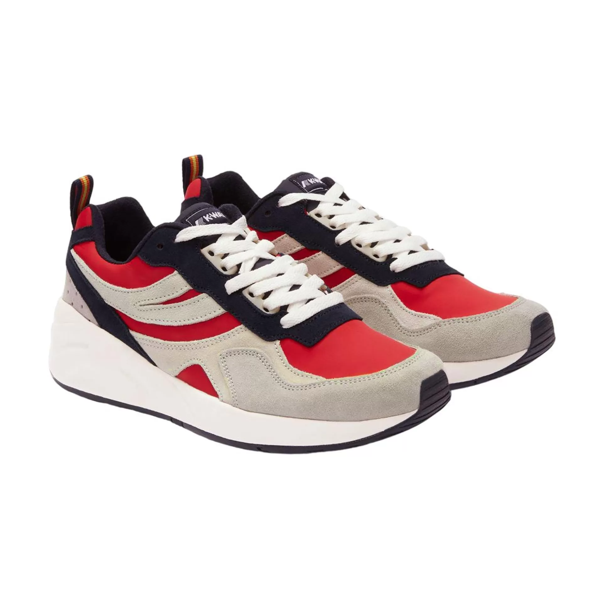 Discount K-WAY Training 3.0 Laces Red-Light Grey-White-Blue Navy