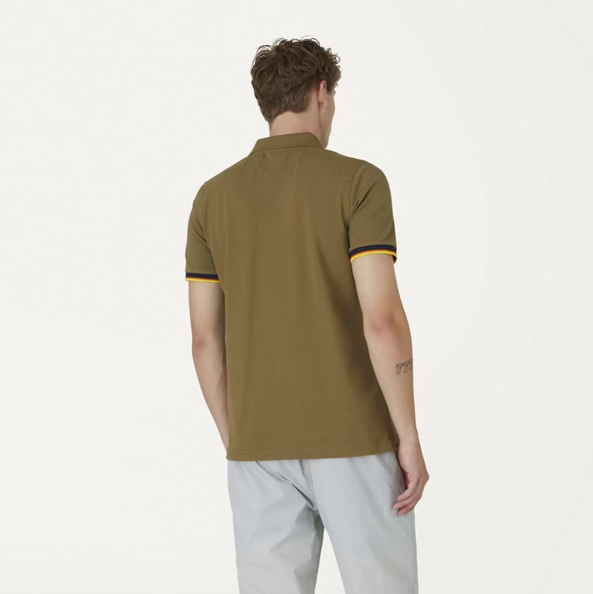 Best K-WAY Vincent Contrast Polo Green Dk Olive