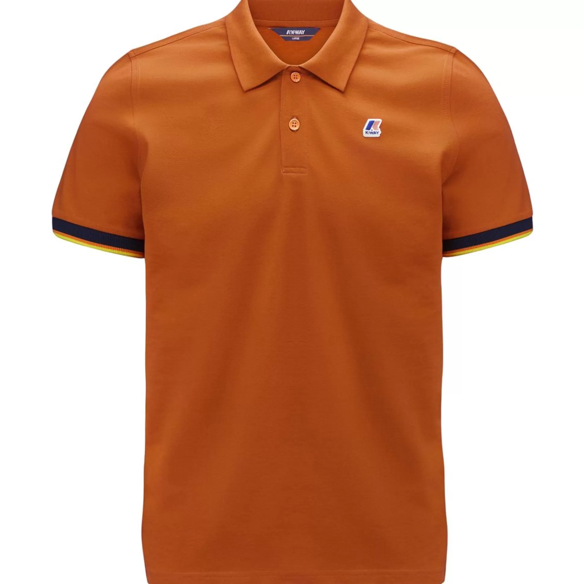 New K-WAY Vincent Contrast Polo Orange Rust